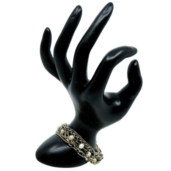 DAVID YURMAN~Sterling Silver 18k Yellow Gold Varied Multi Link Chain Bracelet - Picture 3 of 5